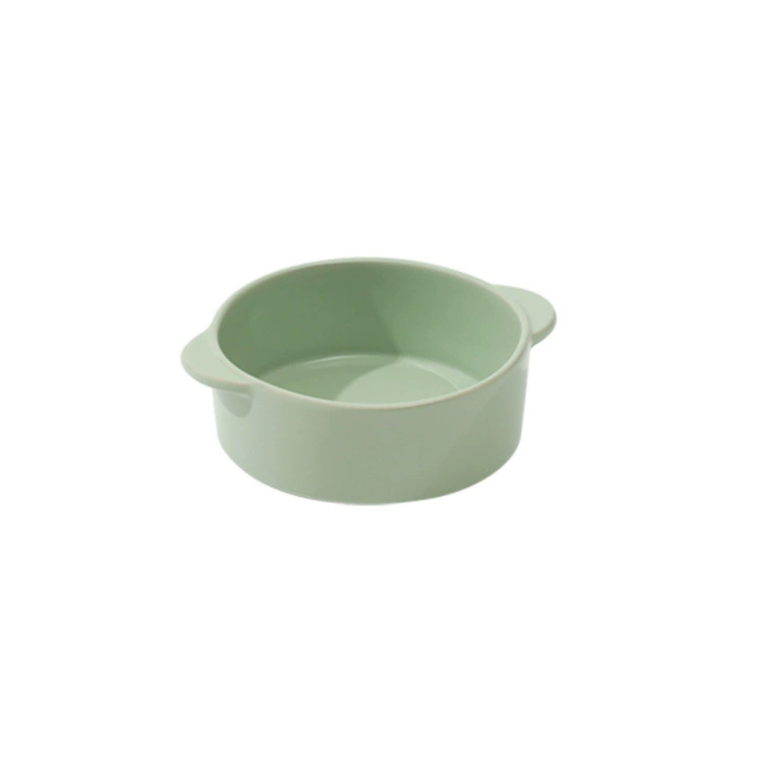 Dual-Handle Ceramic Pet Feeding Bowl