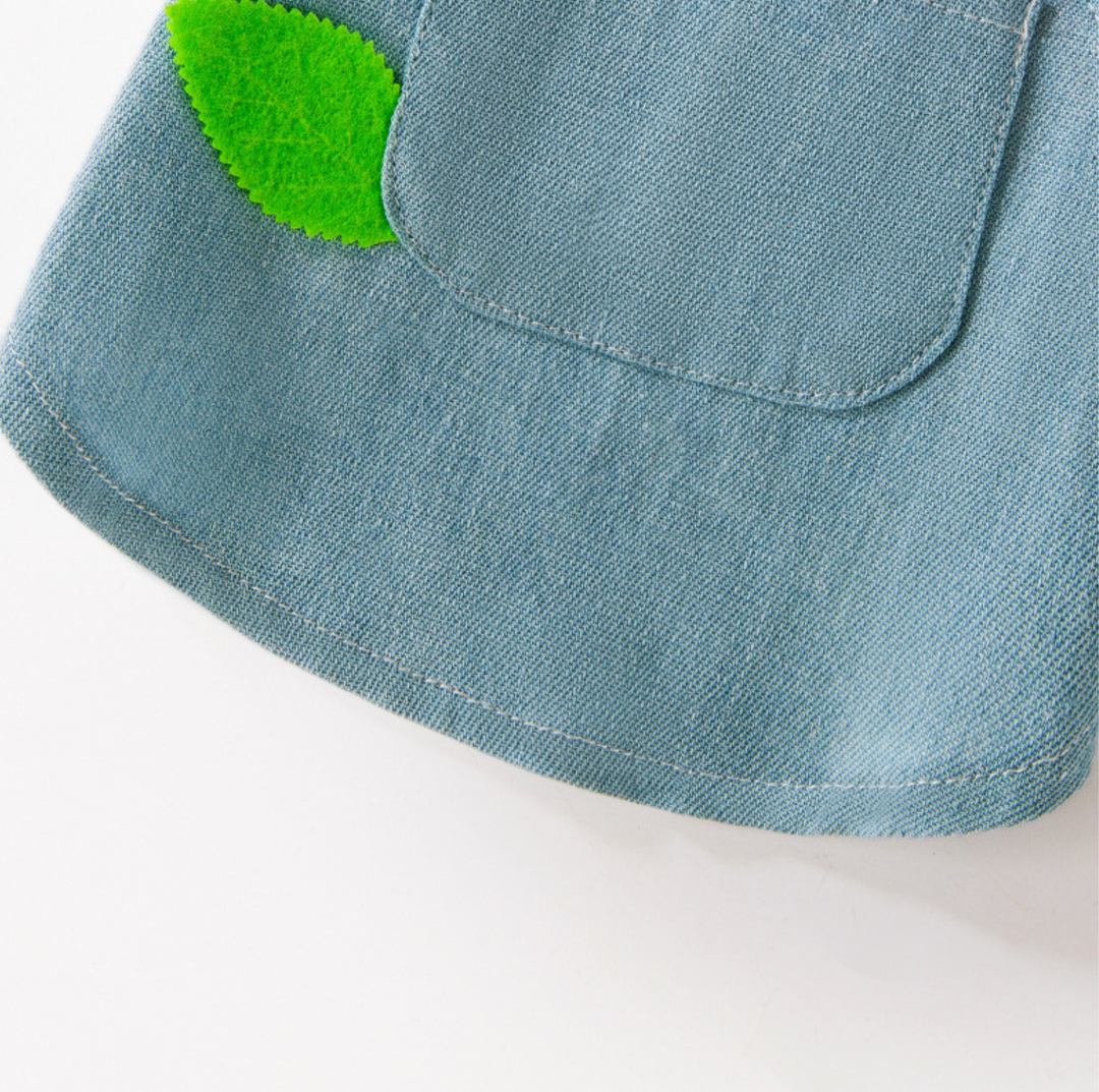 Denim Patchwork Pet Dress with D-Ring for Cats &amp; Small Dogs