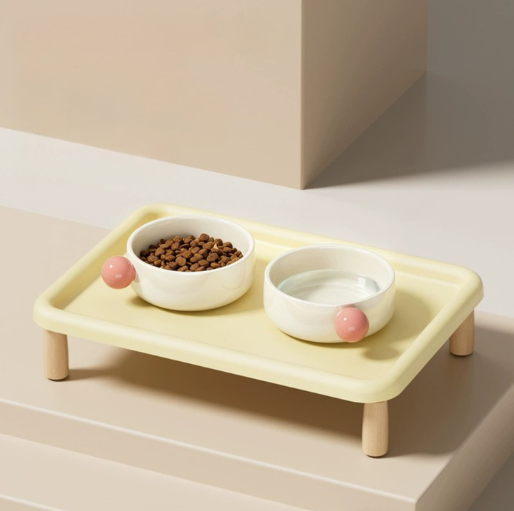 Raised Double Pet Bowl Stand (Bowls Not Included)