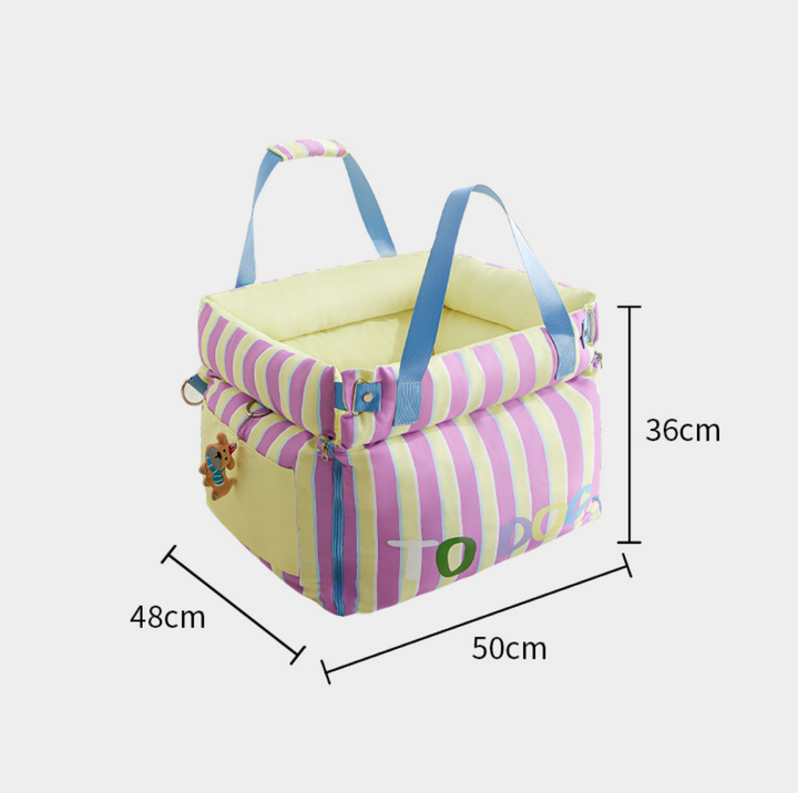 Water-Resistant Convertible Pet Car Seat and Bed with Safety Clip