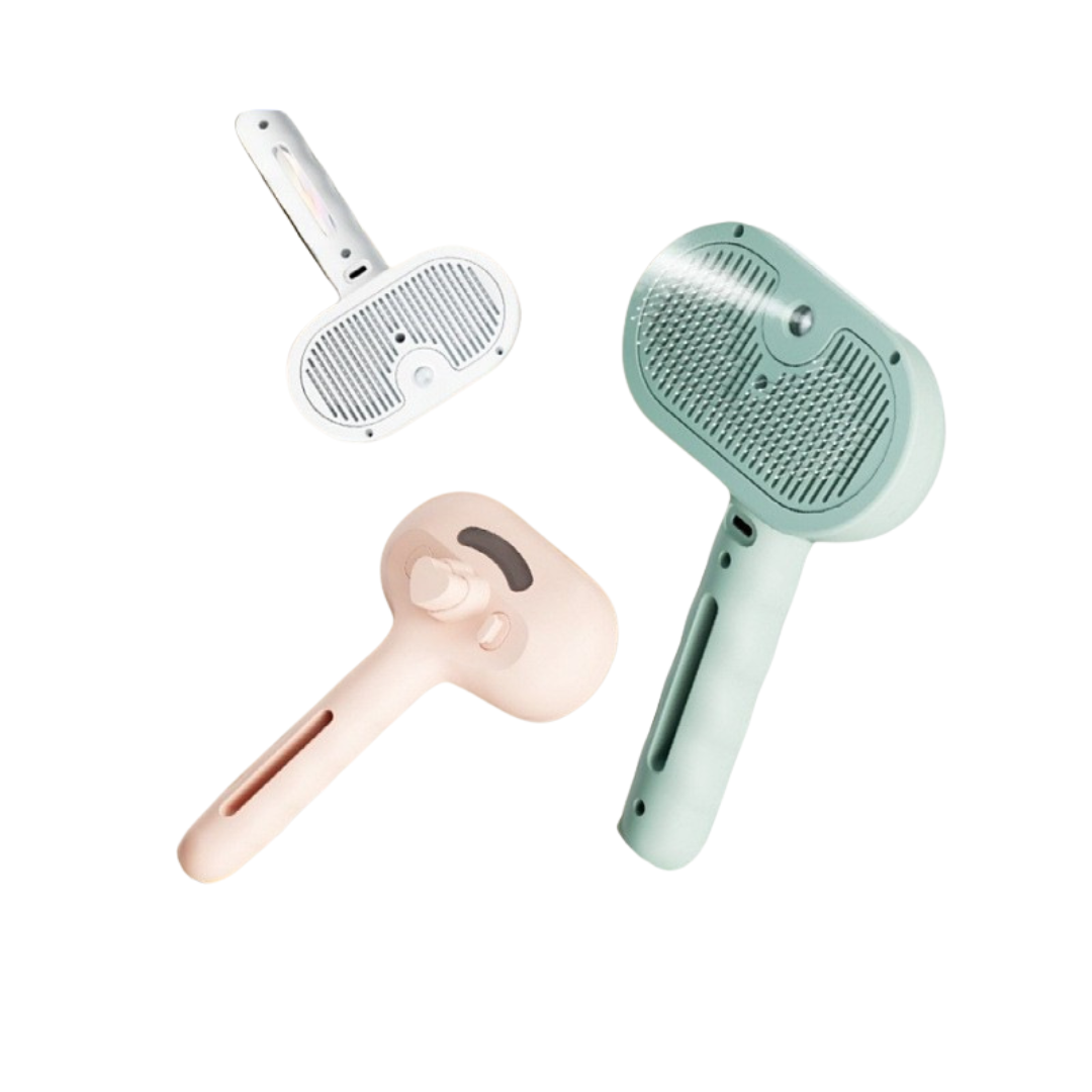 Premium pet brush with steam function