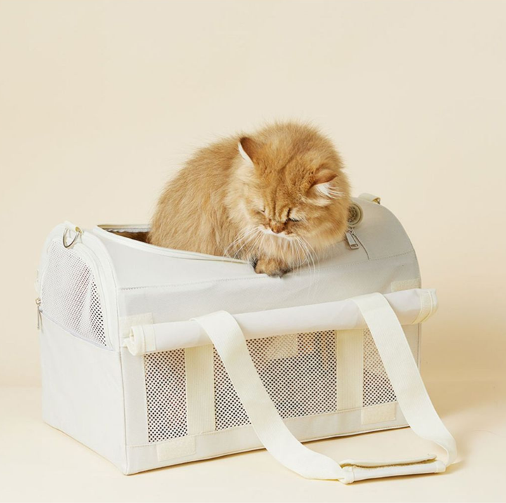 Oxford Dome Pet Travel Carrier with Side Opening for Cats &amp; Small Dogs