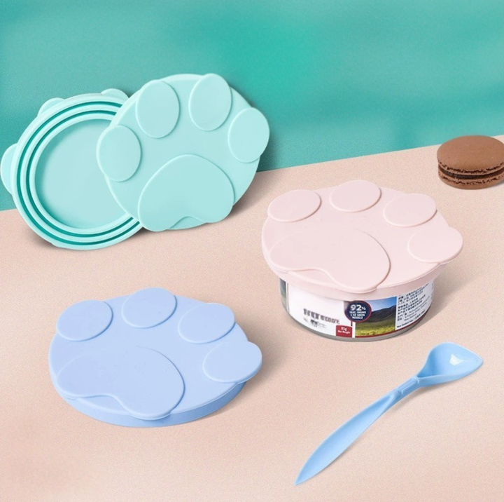 Paw-Shaped Silicone Can Lid &amp; Feeding Spoon (Available Saperately)