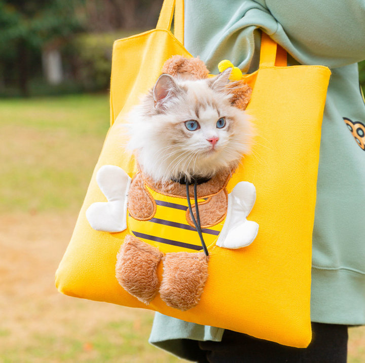 Cute Canvas Pet Carrier Tote Bag