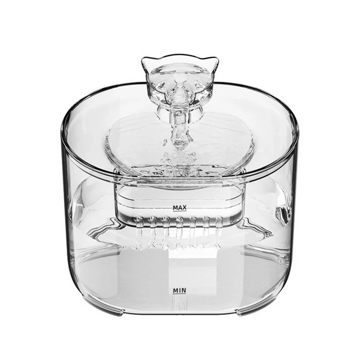 2.2L Transparent Pet Water Fountain with Dual Flow Mode
