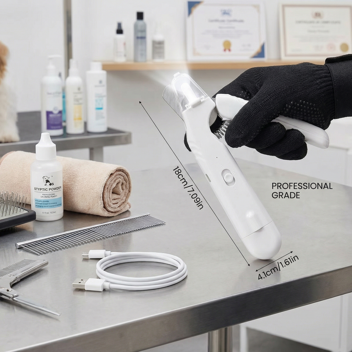 2-in-1 Professional Dog Nail Clipper &amp; Grinder – Ultra-Quiet &amp; Rechargeable
