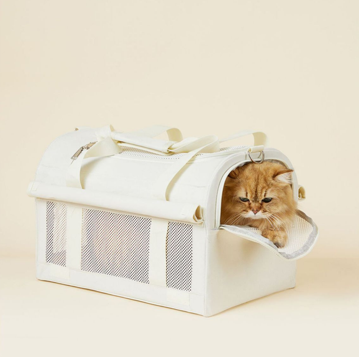 Oxford Dome Pet Travel Carrier with Side Opening for Cats &amp; Small Dogs