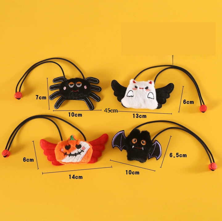 Halloween Pet Bib Collar – Pumpkin, Ghost, Spider &amp; Bat Plush Designs for Cats and Dogs