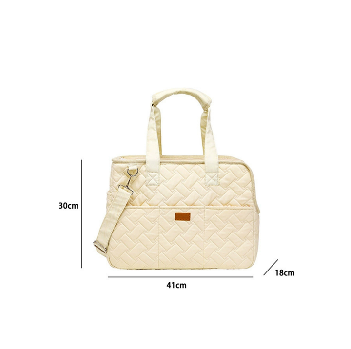 Quilted Side-Opening Pet Carrier Bag with Safety Tether