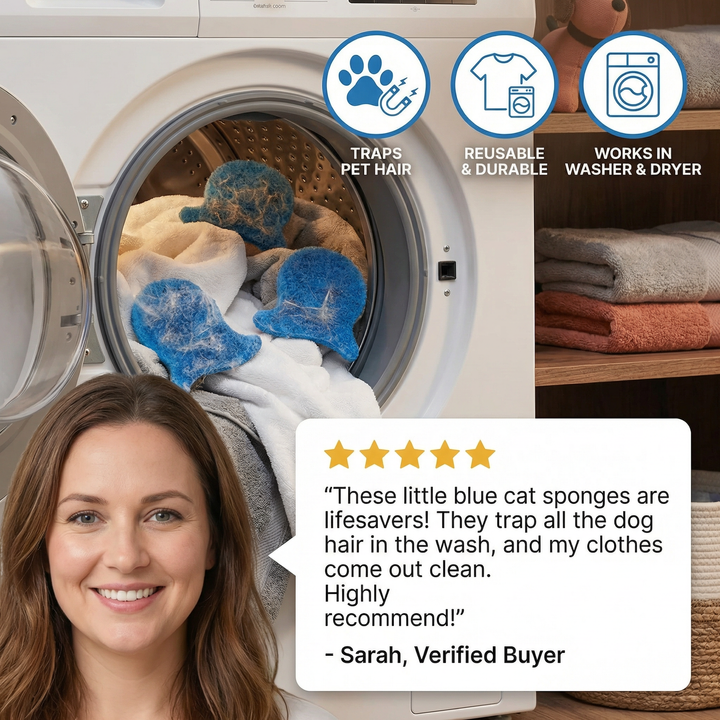 Washing Machine Pet Hair Remover – Sticky Lint Catcher for Dog &amp; Cat Hair