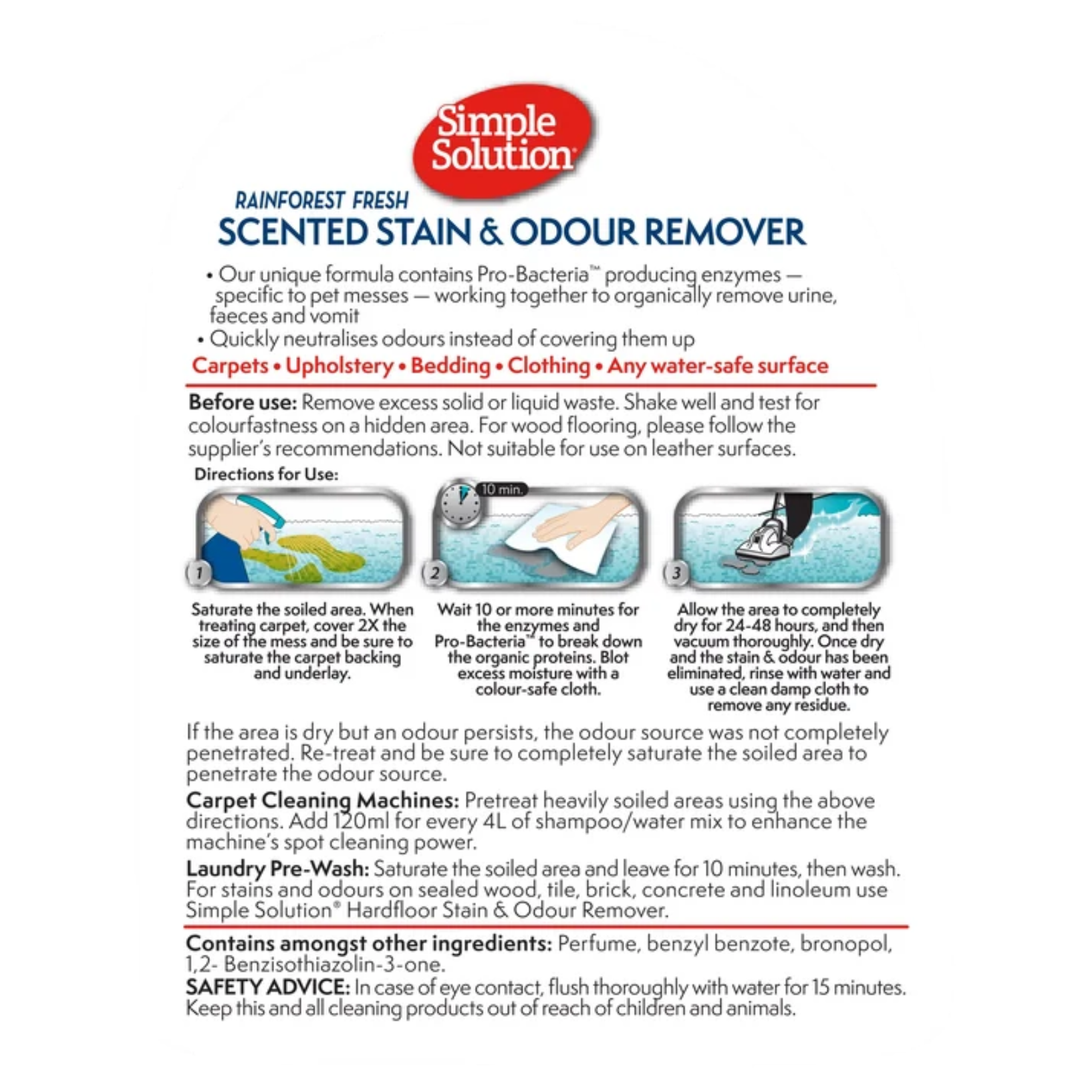 SIMPLE SOLUTION Home Stain &amp; Odour Remover | Rainforest Fresh 750ml