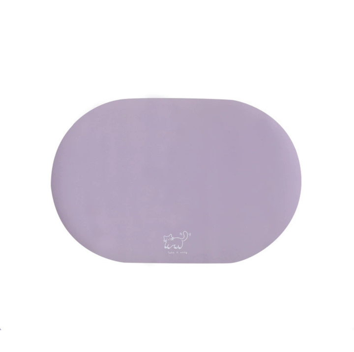 Waterproof Oval PU Leather Pet Food Mat