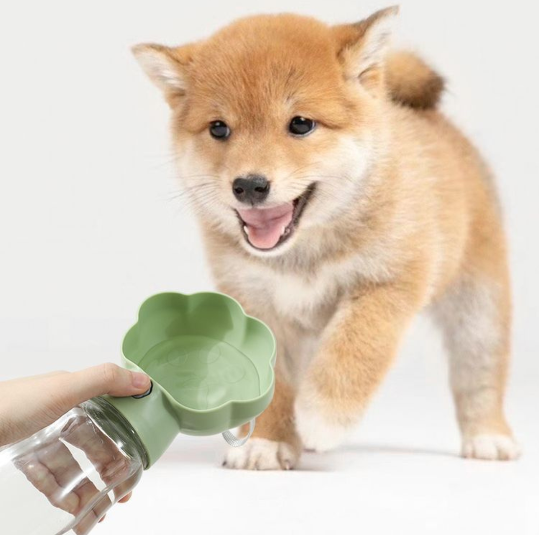 Paw-Shaped Portable Pet Water &amp; Food Bottle – 2-in-1 Travel Dispenser