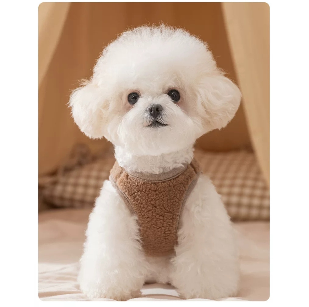 Bear Embroidered Teddy Fleece Pet Vest for Cats &amp; Small Dogs