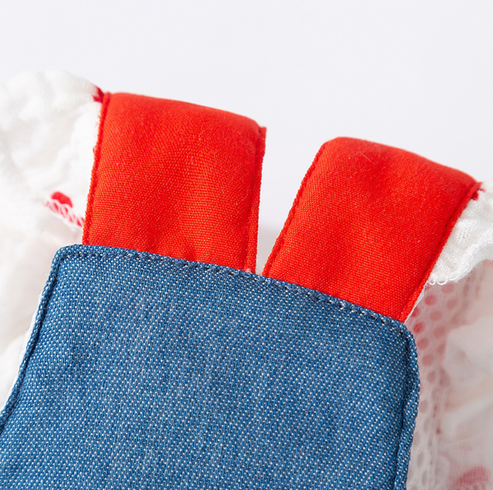 Denim Strawberry Suspender Pet Dress for Cats &amp; Small Dogs