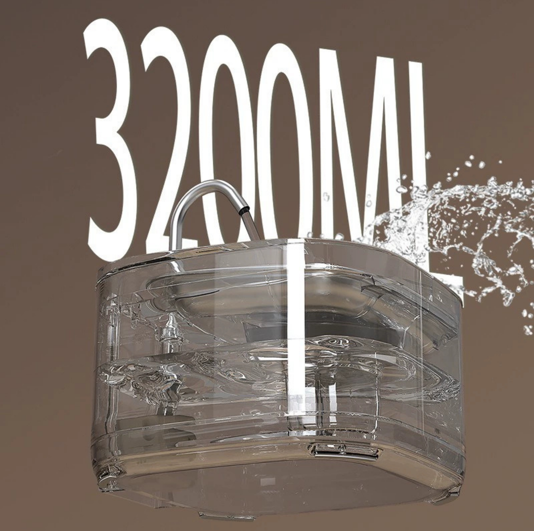 3.2L Automatic Pet Water Fountain – Stainless Steel Top