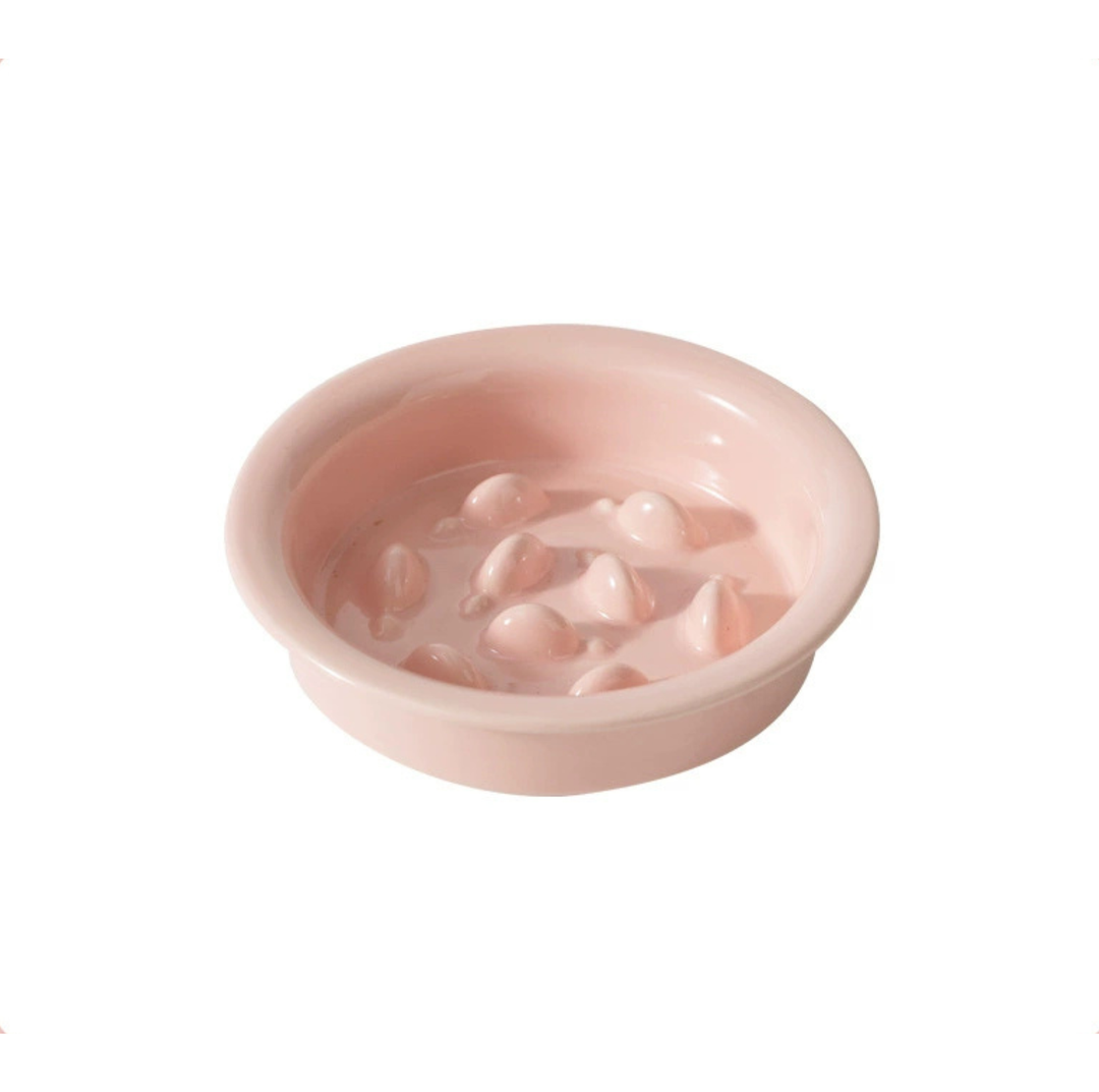 Little Fish Ceramic Slow Feeder Bowl for Cats &amp; Small Dogs