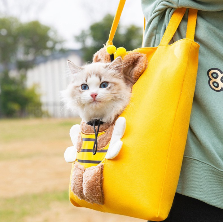 Cute Canvas Pet Carrier Tote Bag