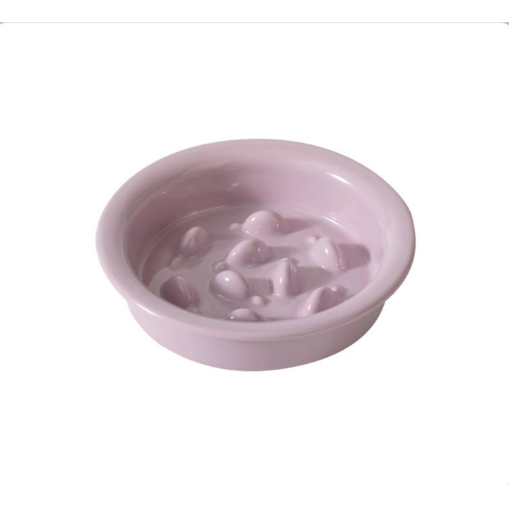 Little Fish Ceramic Slow Feeder Bowl for Cats &amp; Small Dogs