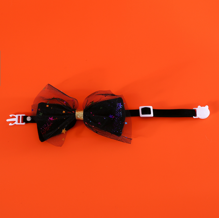 Halloween Witch Hat &amp; Velvet Bow Tie Set for Cats and Small Dogs