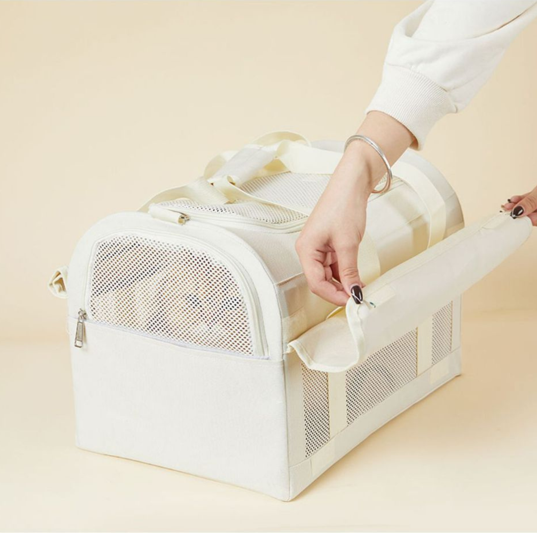 Oxford Dome Pet Travel Carrier with Side Opening for Cats &amp; Small Dogs