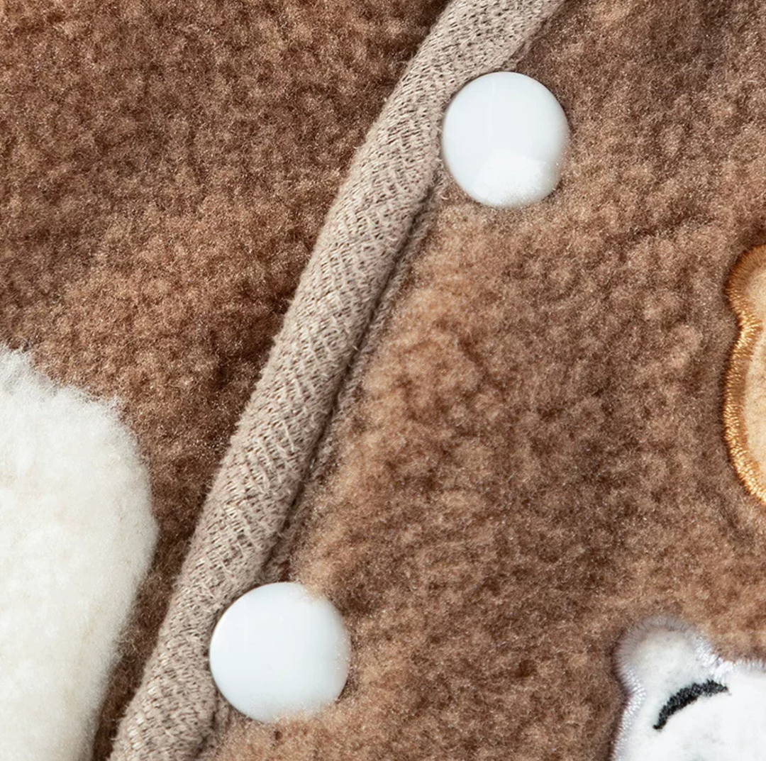Bear Embroidered Teddy Fleece Pet Vest for Cats &amp; Small Dogs