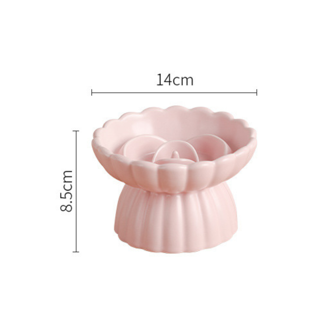 Rosette Ceramic Slow Feeder Pet Bowl