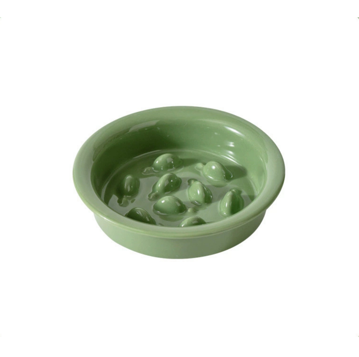 Little Fish Ceramic Slow Feeder Bowl for Cats &amp; Small Dogs