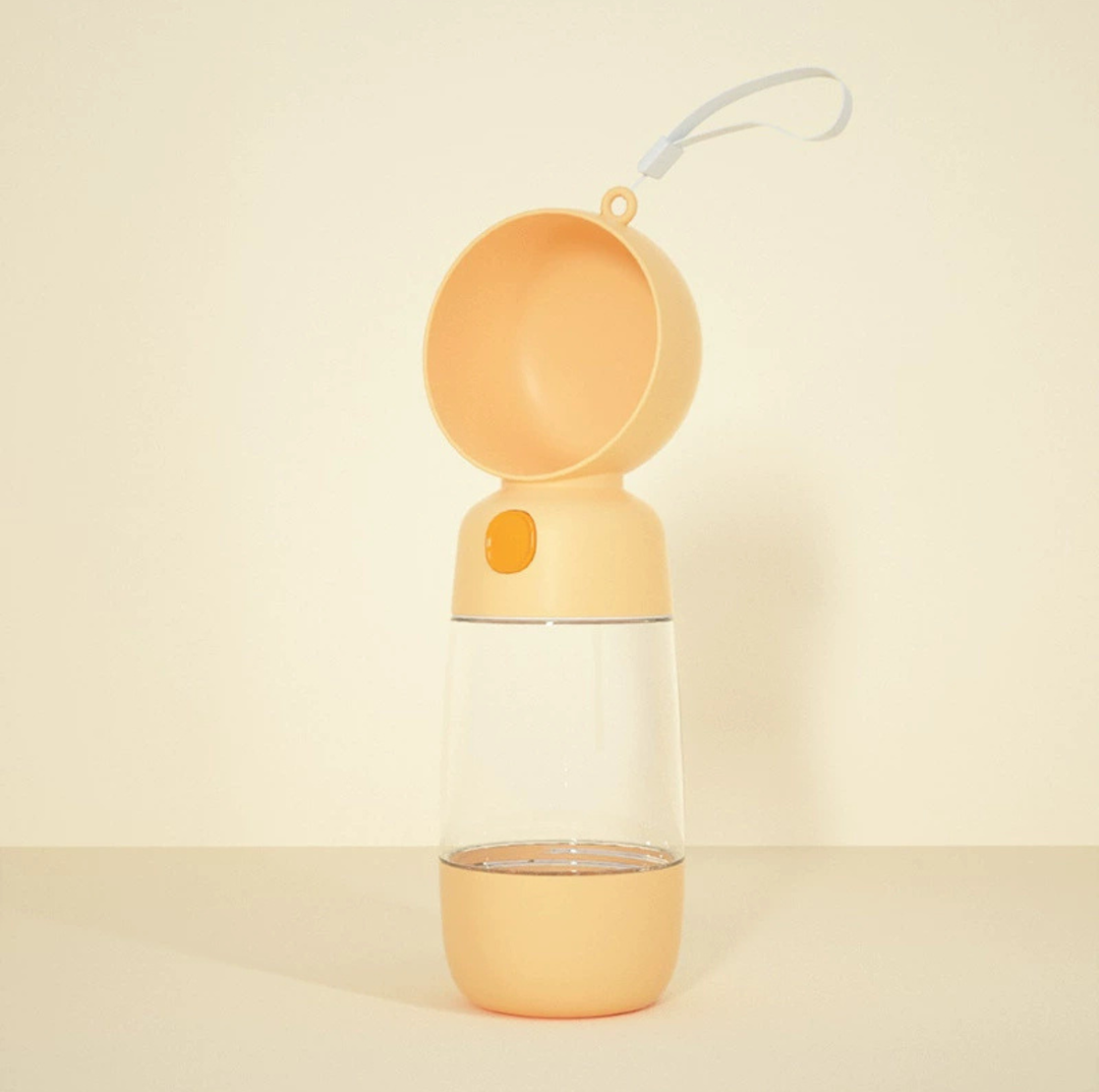 On-the-Go Portable Pet Water Bottle with Food Storage for Dogs &amp; Cats