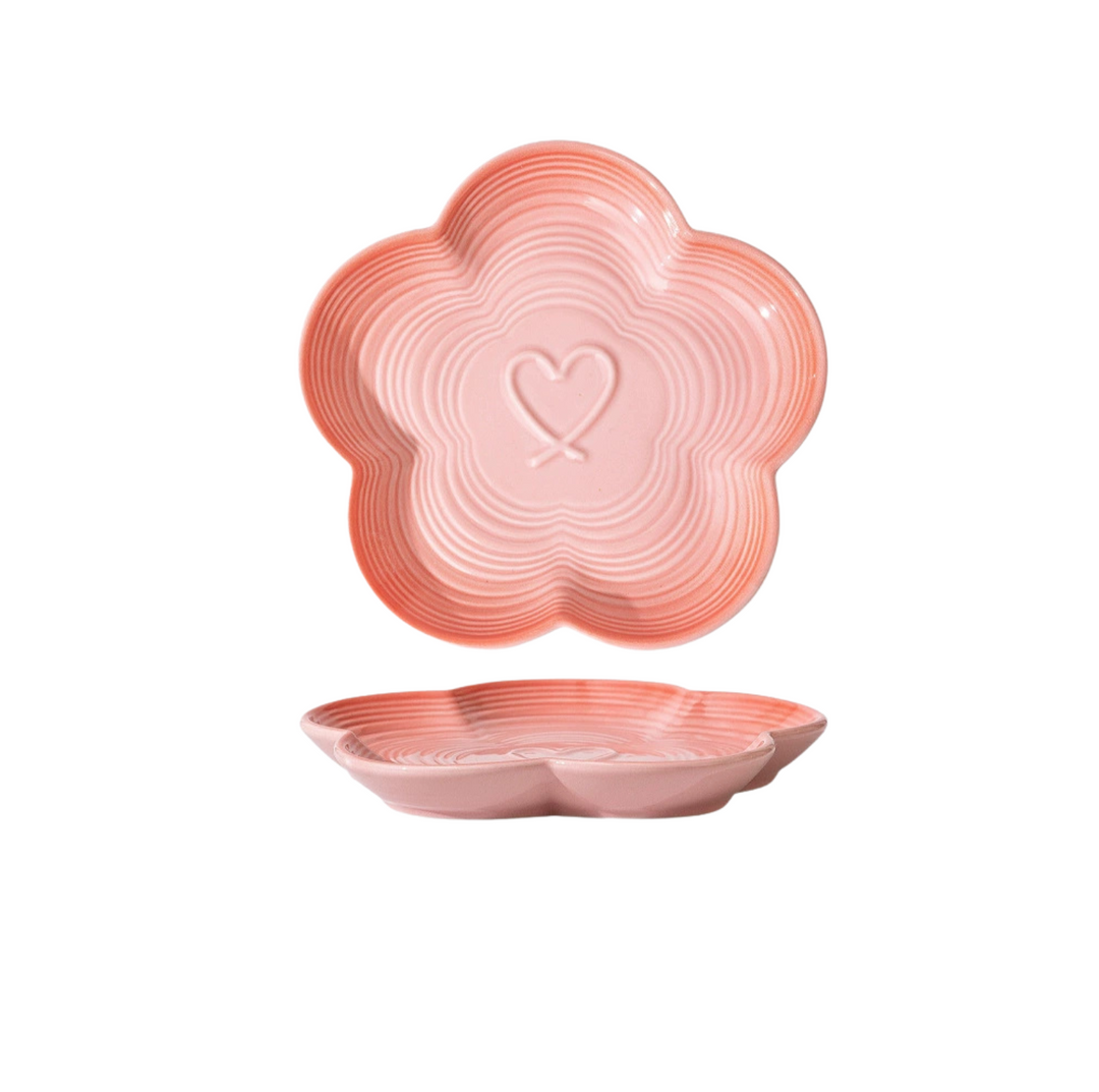 Plum Blossom-Shaped Ceramic Pet Bowl