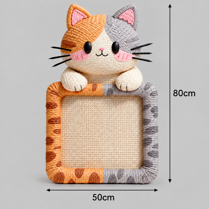 2in1 Woven Self-Adhesive Cat Scratching Mat &amp; Furniture Protector with Interactive Toy
