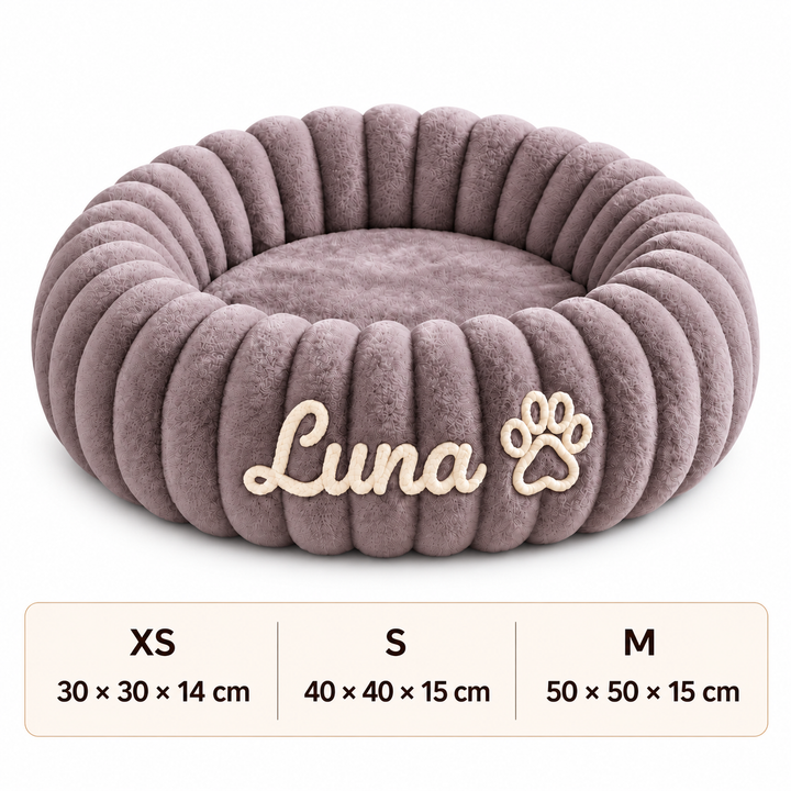 Personalized Round Fluffy CAT Bed