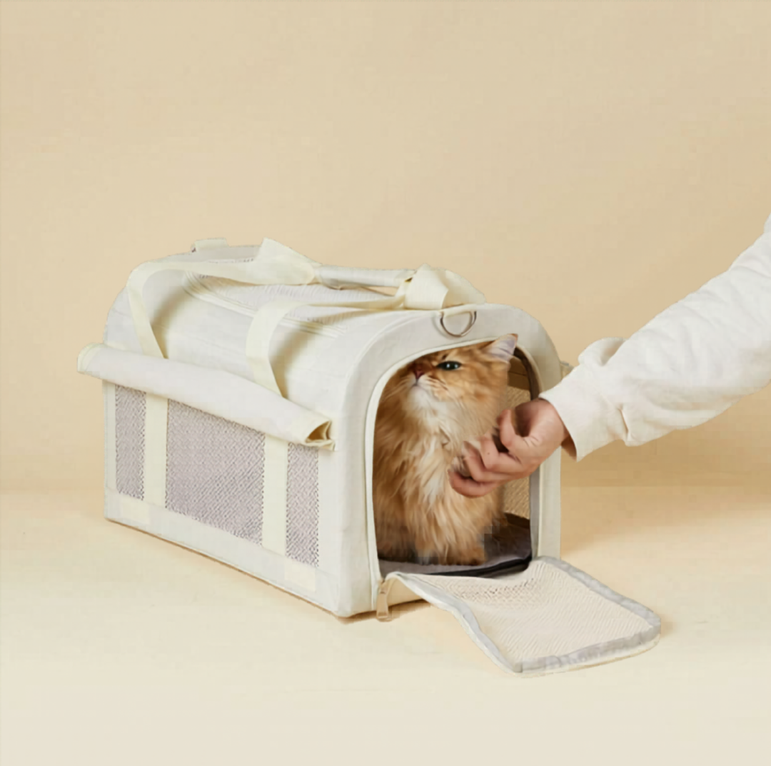 Oxford Dome Pet Travel Carrier with Side Opening for Cats &amp; Small Dogs