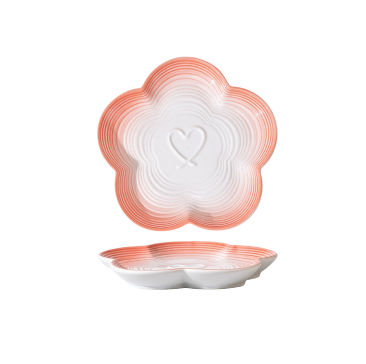 Plum Blossom-Shaped Ceramic Pet Bowl