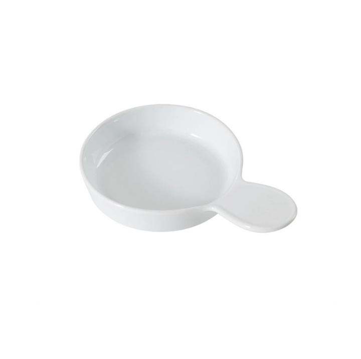 Pan-Style Ceramic Pet Feeding Bowl with Handle
