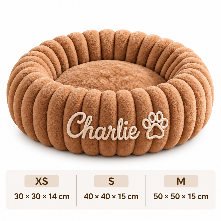 Personalized Round Fluffy CAT Bed