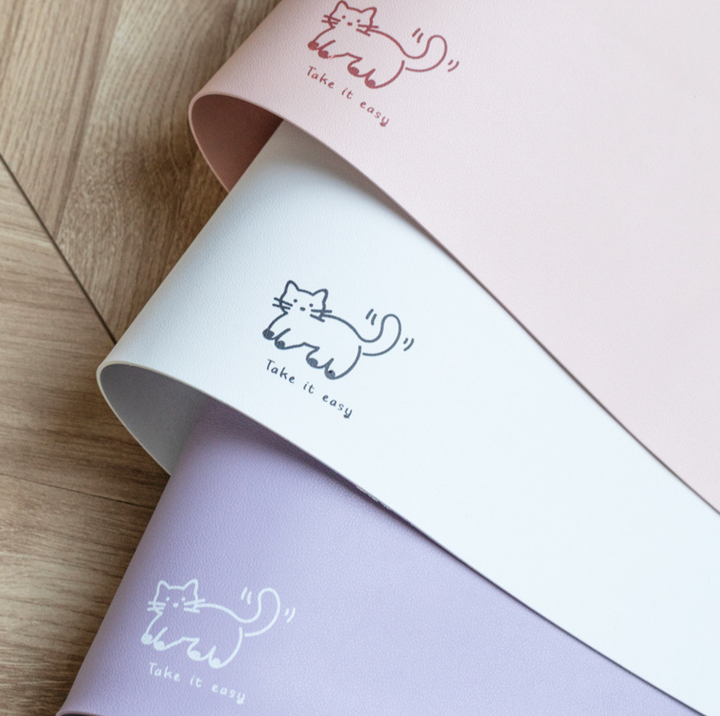 Foldable Semi-Enclosed PU Leather Pet Food Mat
