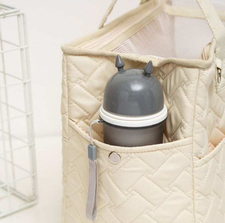 Quilted Side-Opening Pet Carrier Bag with Safety Tether