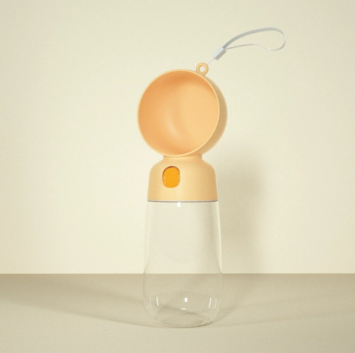 On-the-Go Portable Pet Water Bottle with Food Storage for Dogs &amp; Cats
