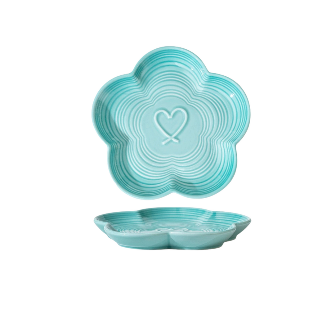 Plum Blossom-Shaped Ceramic Pet Bowl