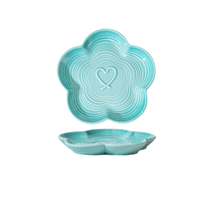 Plum Blossom-Shaped Ceramic Pet Bowl