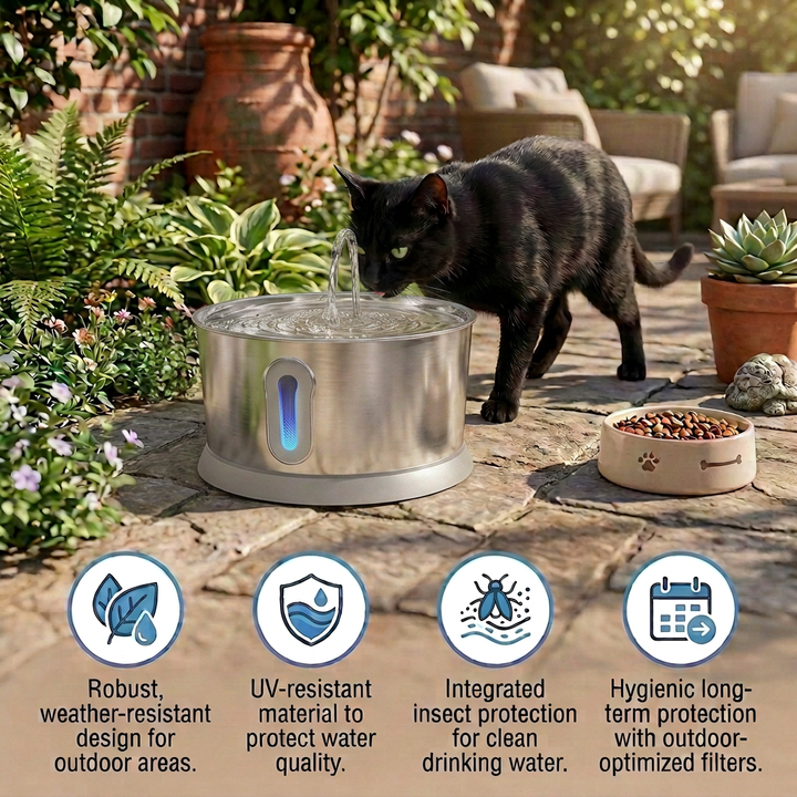 Smart Antibacterial Stainless Steel Pet Water Fountain – 4L Ultra-Quiet for Improved Pet Hydration &amp; Health