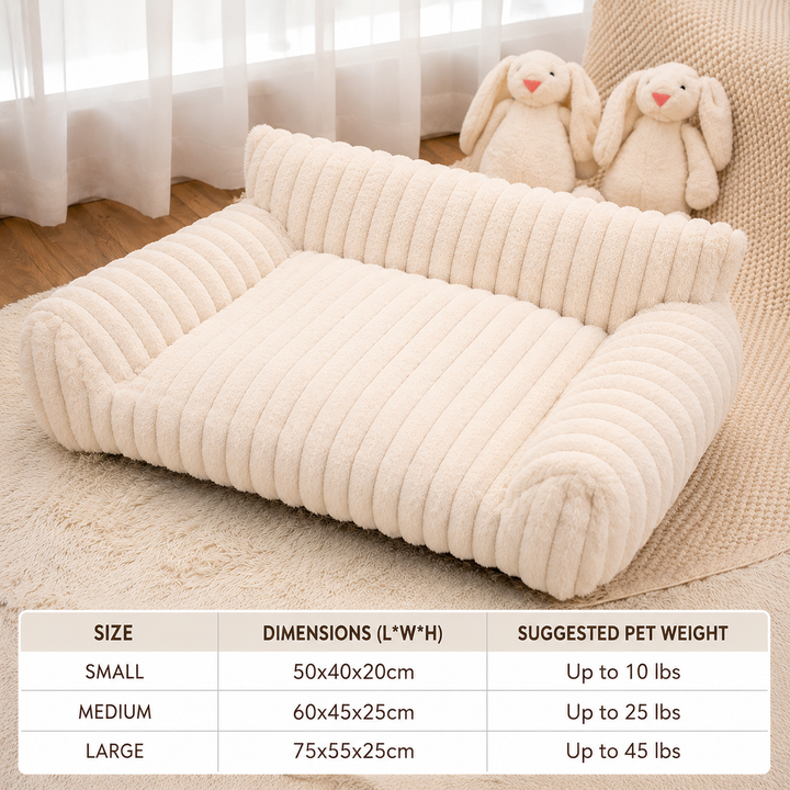 Fluffy Cloud Pet Sofa Bed with Soft Bolsters &amp; Washable Cover