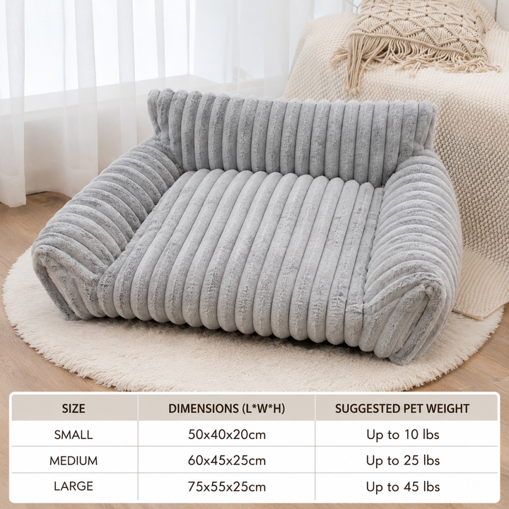 Fluffy Cloud Pet Sofa Bed with Soft Bolsters &amp; Washable Cover