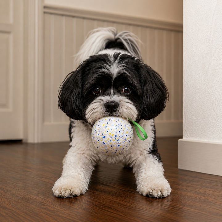 Indestructible Squeaky Dog Ball – Bite-Resistant Interactive Tug &amp; Fetch Toy