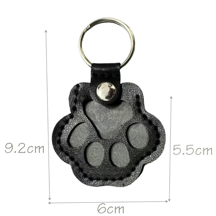 Leather Memorial Pet Hair Storage Keychain