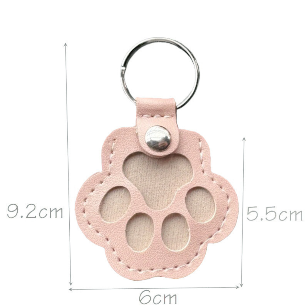 Leather Memorial Pet Hair Storage Keychain