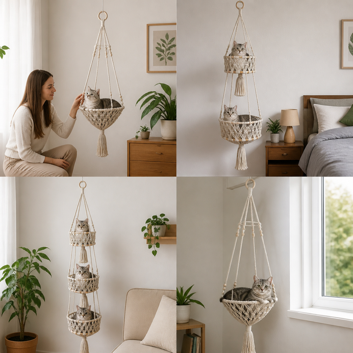Hanging Handwoven Cat Bed