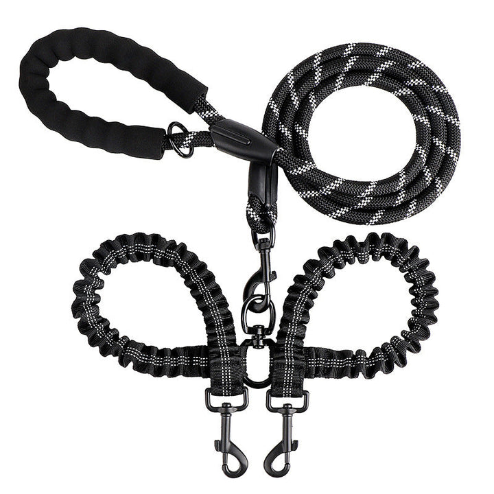 2-in-1 Double Dog Lead with 360° Swivel – Tangle-Free &amp; Shock-Absorbing