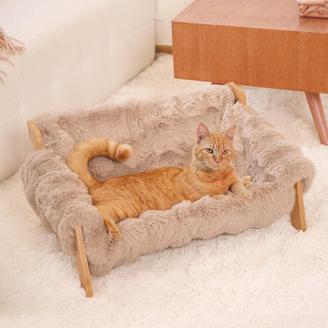 Luxury Elevated Solid Wood Cat Couch Bed